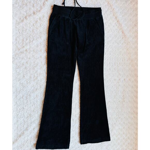 Wild Fable Womens Black Velour Velvet Flare Cotton Pants Loungewear Size Small - Picture 2 of 8